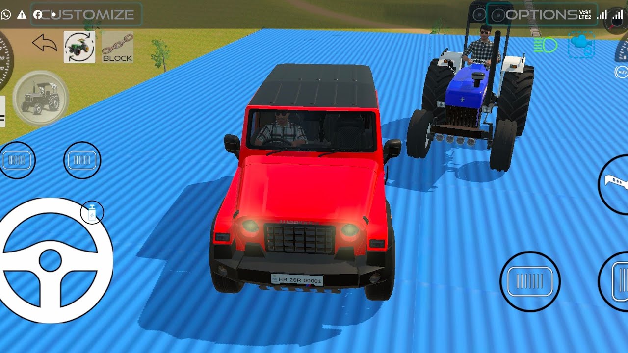 THAR MAHINDRA and tractor 🚜 stunt game video #games 