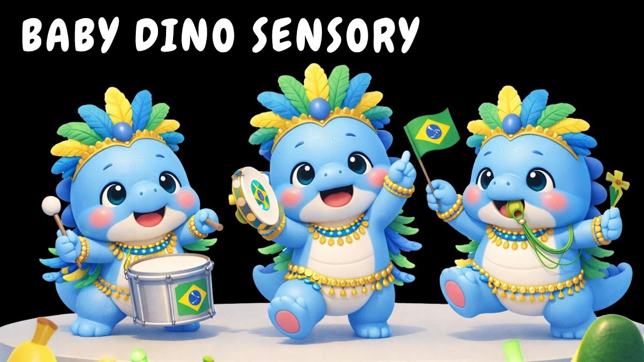 Baby Dino | Playing Game and Music | Calming Sensory Video for Babies