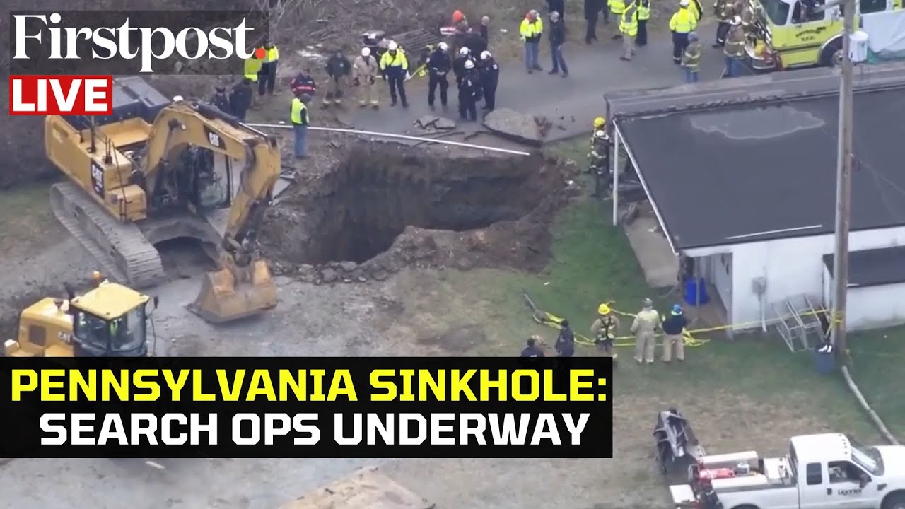 LIVE | Pennsylvania Sinkhole: Rescue Efforts Underway for Woman Feared to Have Fallen into Sinkhole
