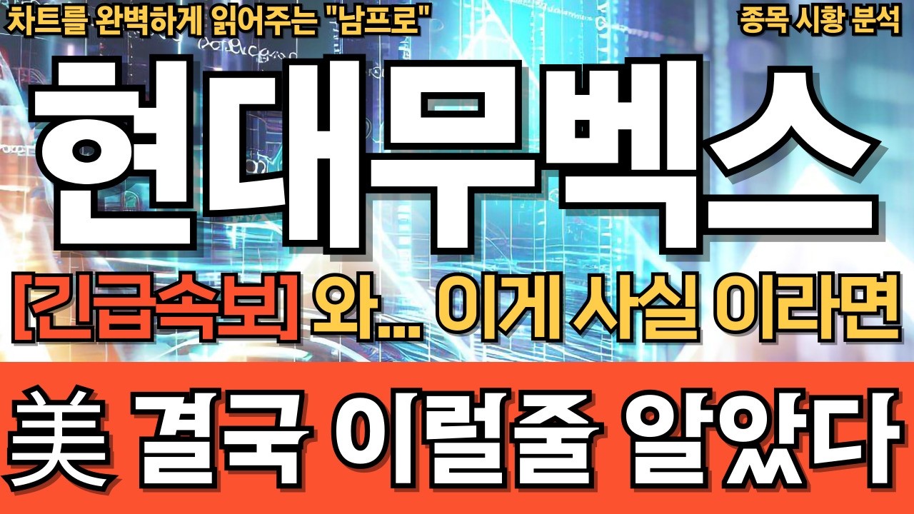 ▶ 현대무벡스 주가전망 긴급! 물류자동화 2대 대형 프로젝트 부각, 수급폭발 전 마지막 눌림목