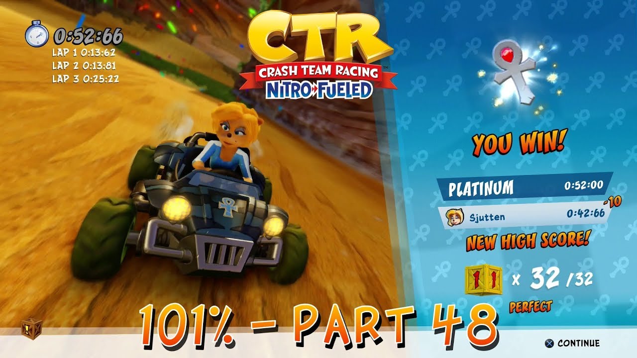 Crash Team Racing Nitro Fueled - 101% Playthrough (Medium), Part 48: Crash Cove (Platinum Relic)
