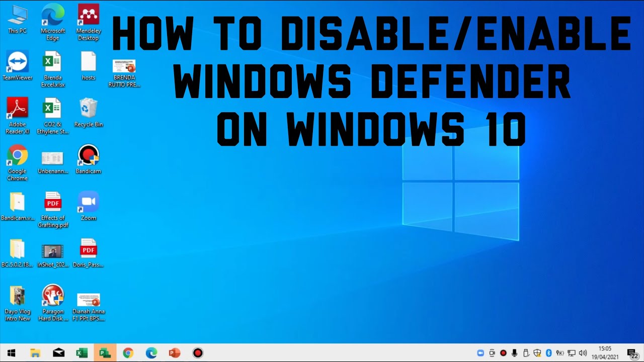 How to Disable/Enable Windows Defender on Windows 10 2021