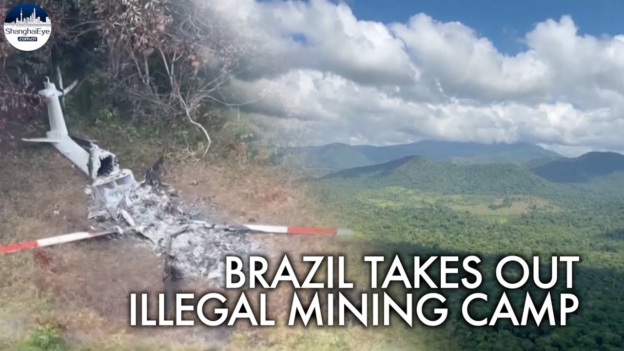 AERIAL: Brazil uproots illegal mining camp in Yanomami indigenous territory in the Amazon