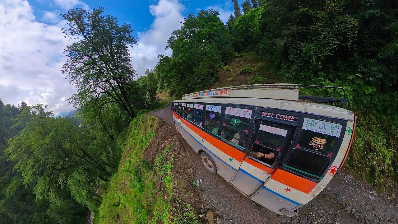 Scenic view Of Tirthan Valley,Jalori Pass,Jibhi ,Banjar | Anni To Kullu Bus Journey  KTC Bus