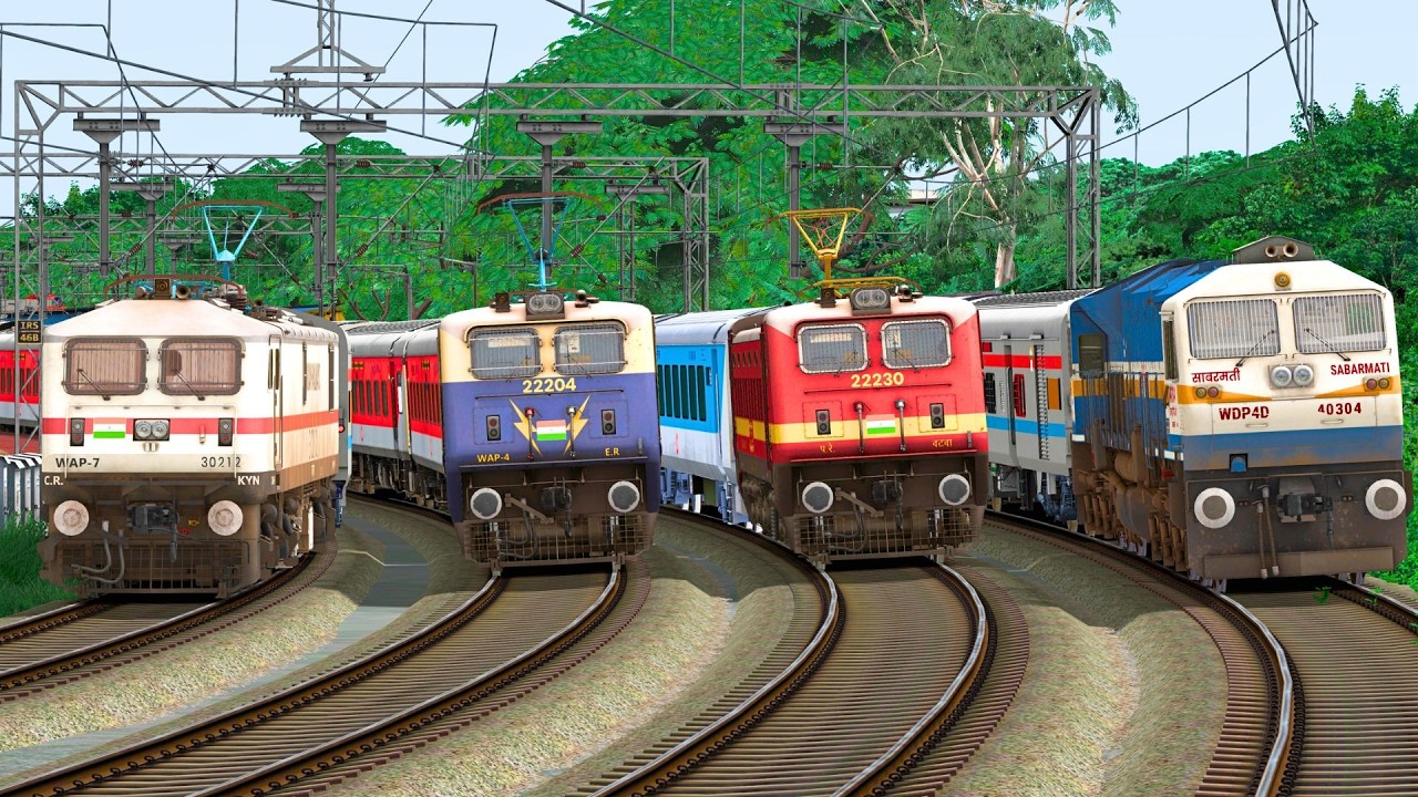 TRAINS HEAVY TRAFFIC IN RAILWAY STATION | BUMPY RAILROAD | Train Simulator | Railwork | NTG GAMING