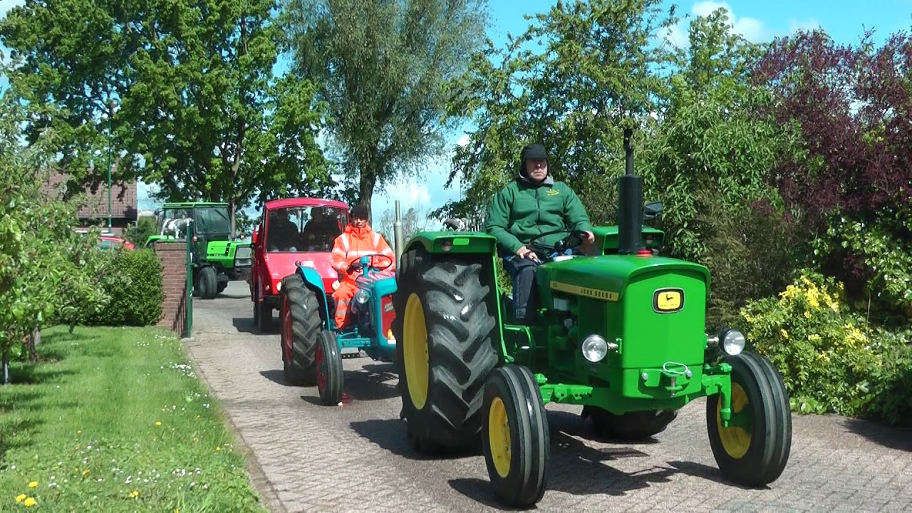 Toertocht oude oldtimer trekkers Dennis Polsbroek 4-5-2019