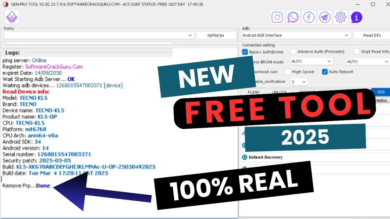 GEN-PRO TOOL FREE || NEW SAMSUNG FRP TOOL || VIVO NEW SECURITY FRP UNLOCK TOOL FREE