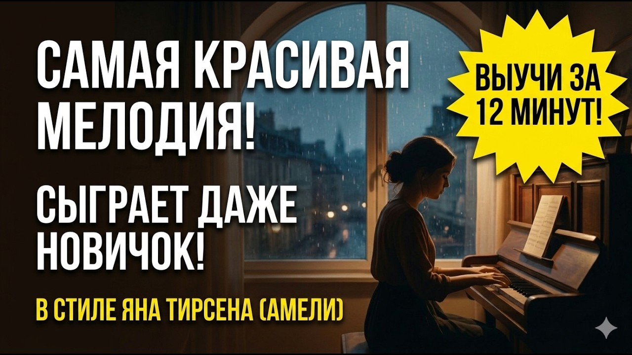Простая мелодия на пианино для новичков — Учим «Вальс для одного окна» за 5 минут