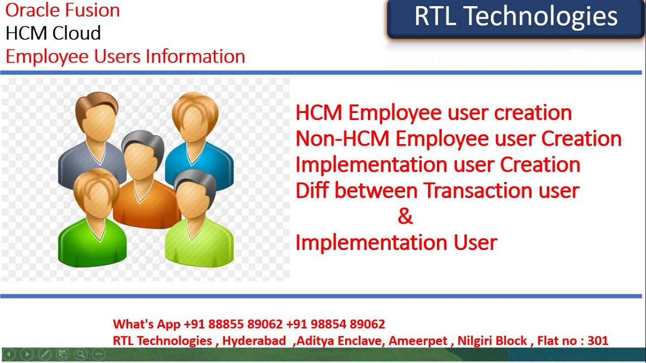Oracle Fusion Cloud Different Types of users | HCM Employee User | Non-HCM Employee user | Impl User