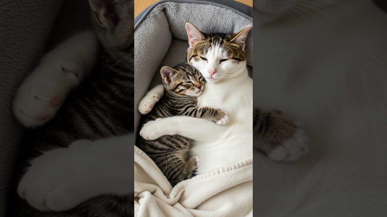Mother Cat’s Gentle Care Makes Her Kitten Feel Safe and Loved 