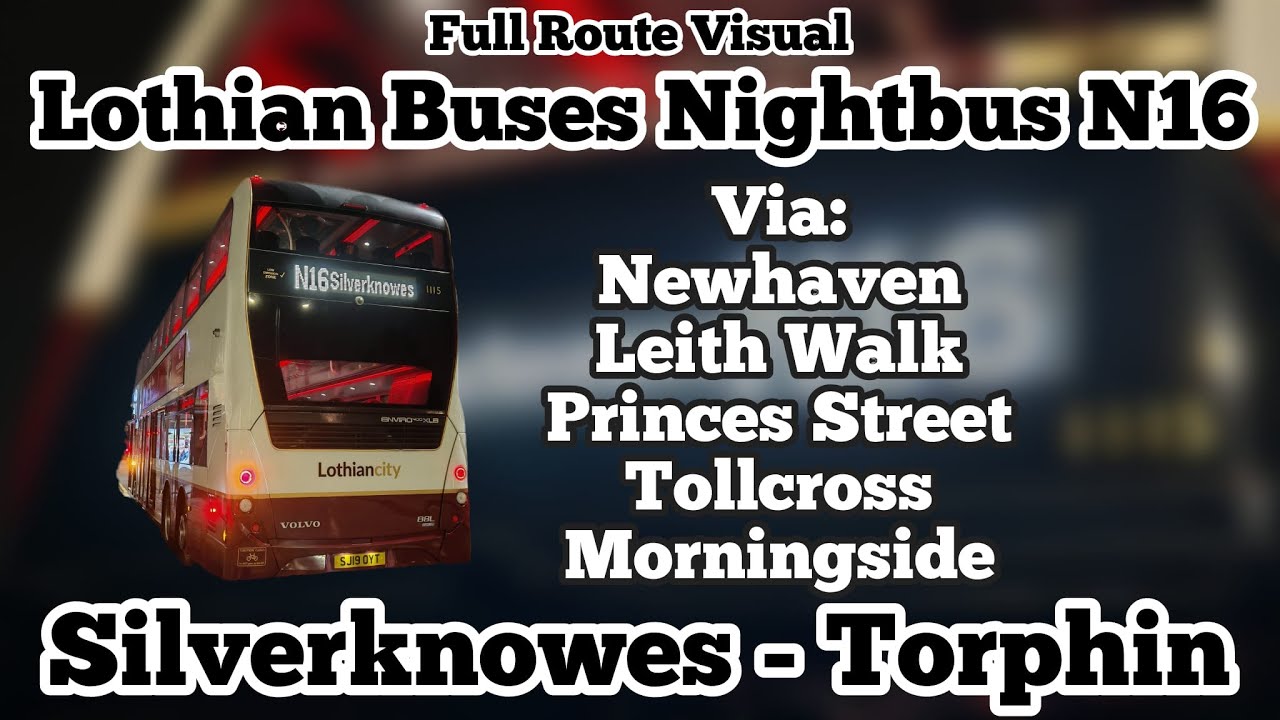 Lothian Buses Full Route Visual | Service N16 | Silverknowes - Torphin