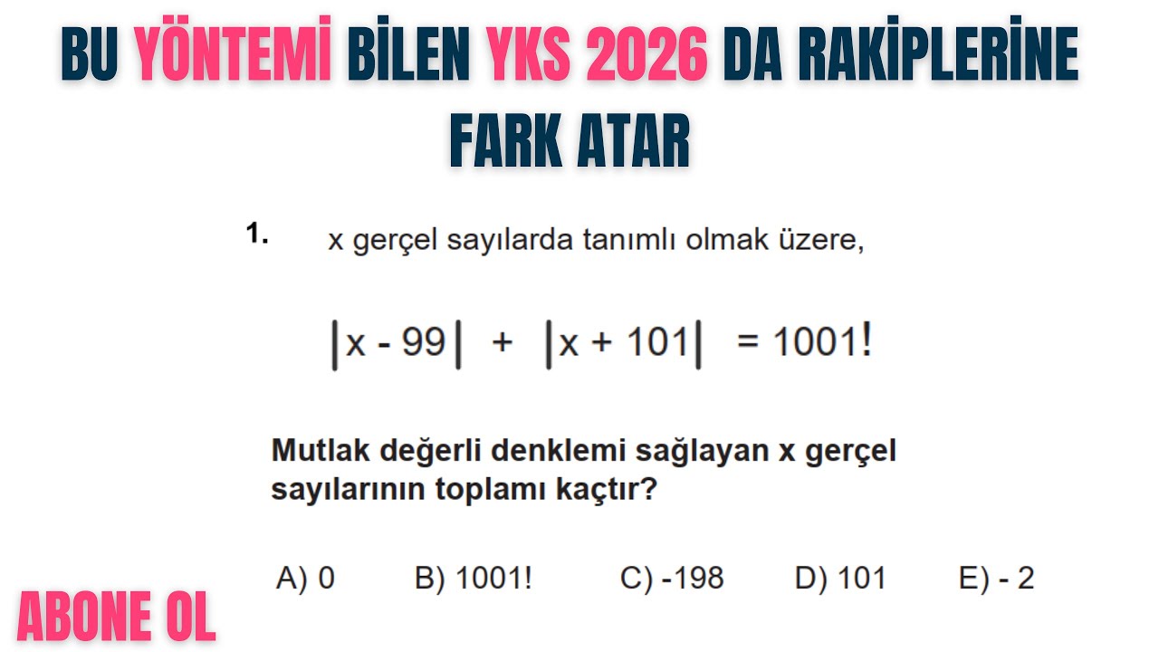 YKS 2026'DA ÇIKARSA ŞAŞIRMA | ÖSYM TARZINDA ELEYİCİ SORU  #yks #yks2026 #aytmatematik #tytmatematik