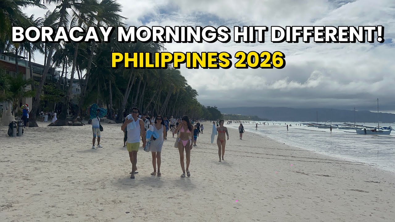 BORACAY Philippines | January 5 2026 | Beautiful Day Morning Walk Tour At The White Beach 
