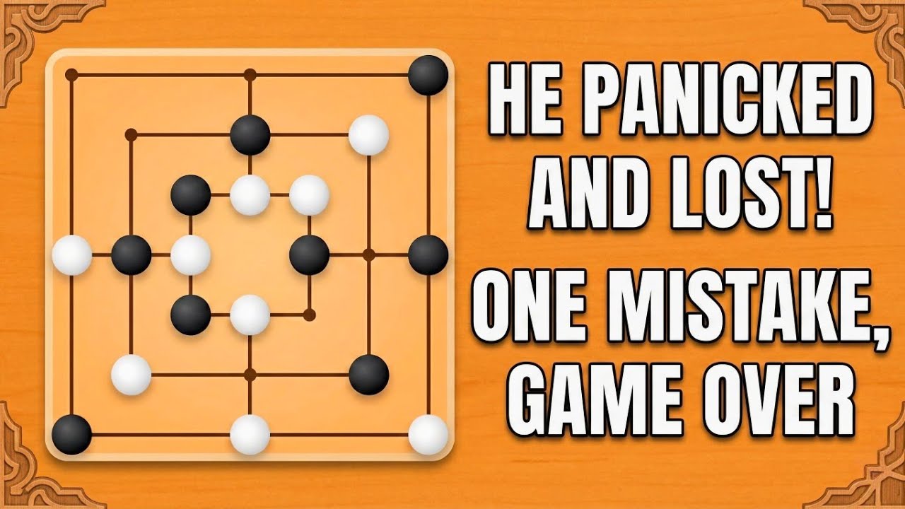 He Got Insecure and Blundered! Big Mistake Decides 9 Men’s Morris Game | Tricky Gamer