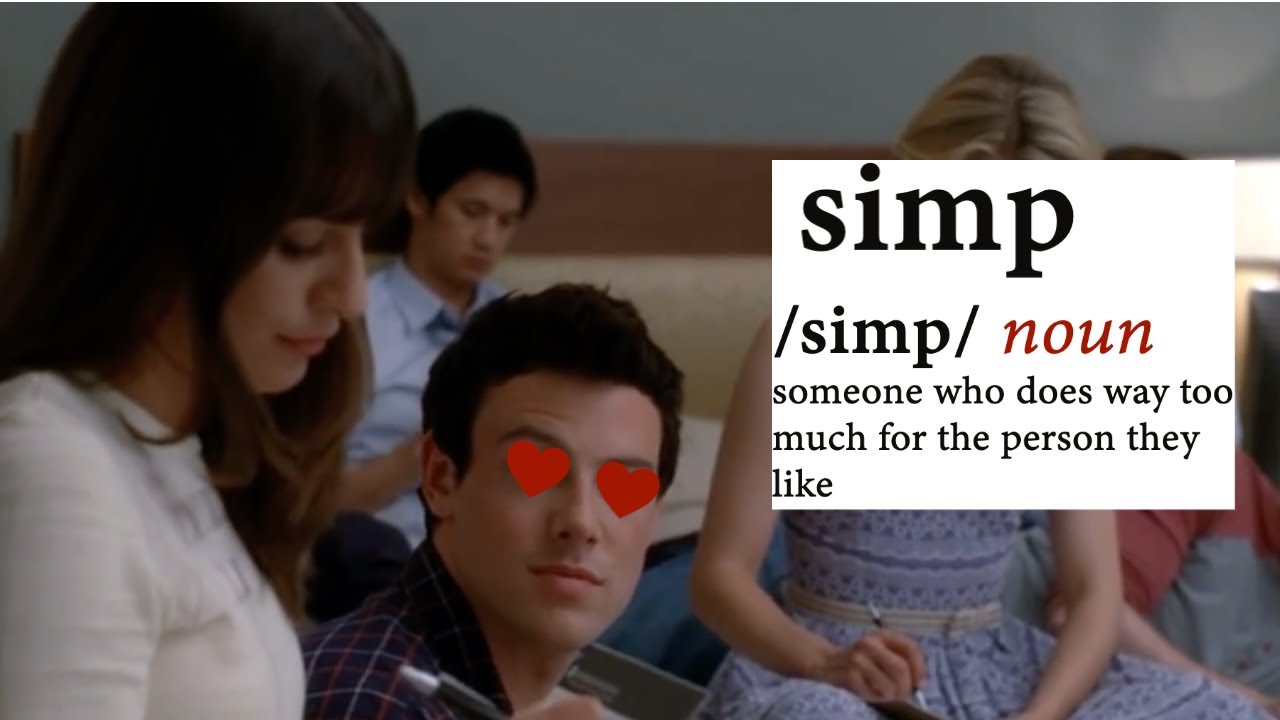 Finn Hudson being a simp for Rachel Berry for five minutes straight