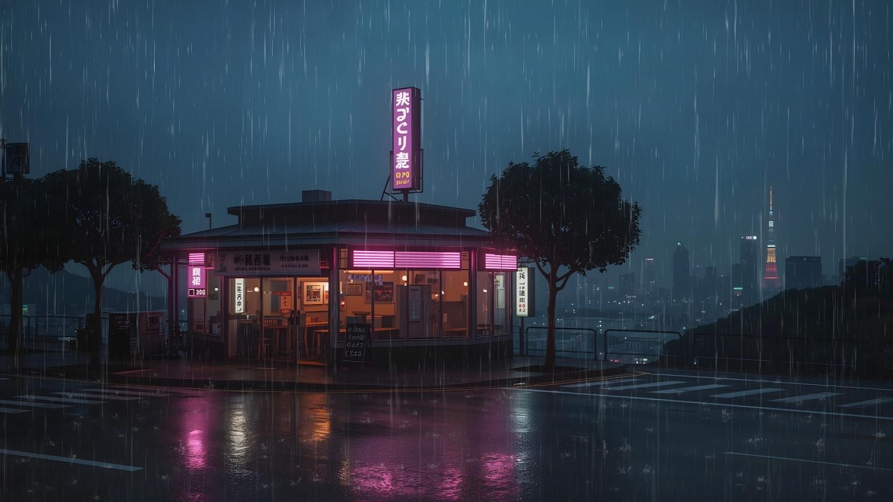 Rainy Tokyo Cafe Streets at 3 AM ☕🌧️ | Cozy Night Lofi