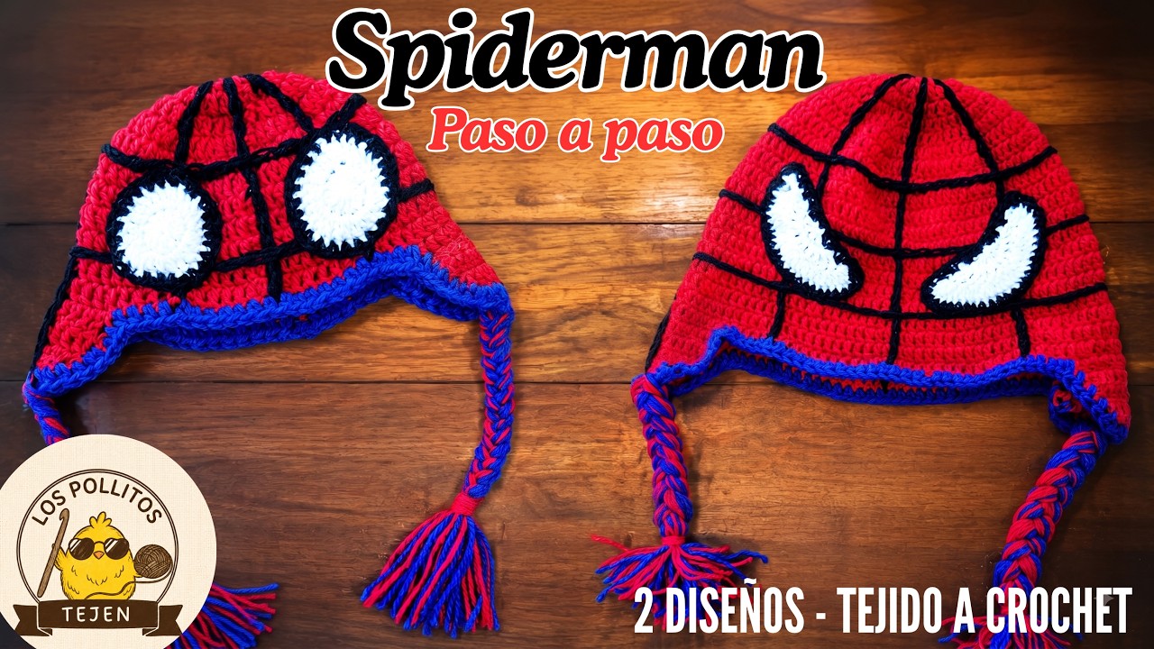 GORRO DE SPIDERMAN TEJIDO A CROCHET