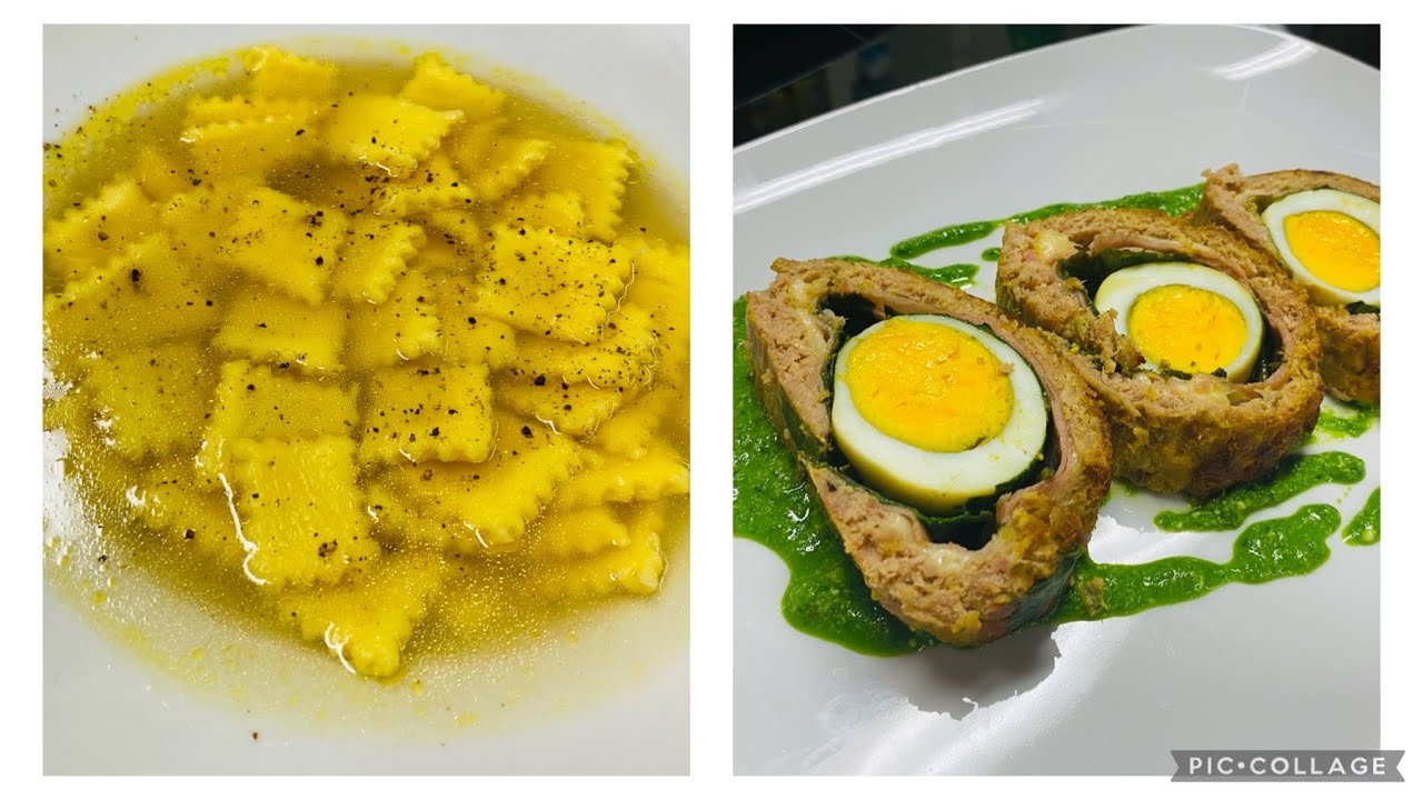 Pranzo delle feste economico. Pasta e polpettone farcito. Con il brodo due ricette ￼