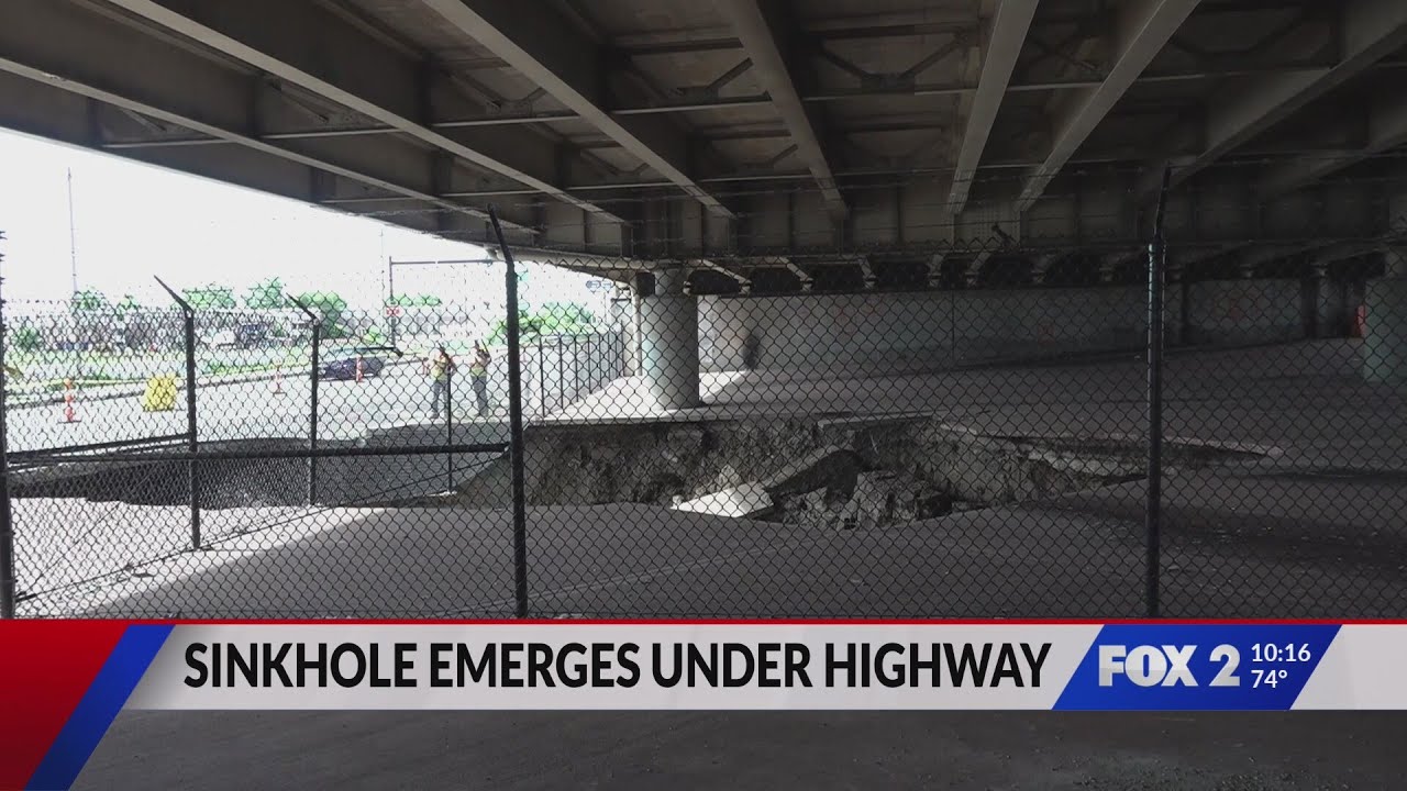 Massive sinkhole forms near I-70 and the Dome in St. Louis
