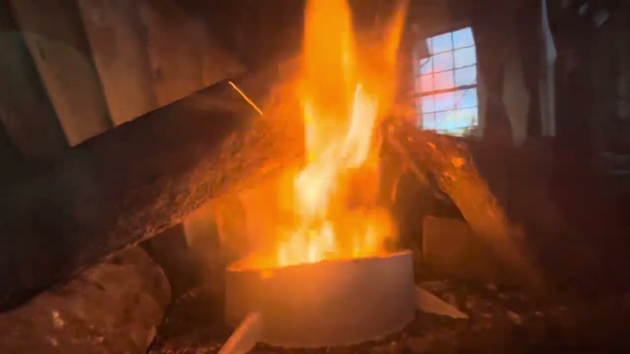 QUADRA FIRE MT VERNON AE startup with new burn pot and SS-LOW and SS-MED
