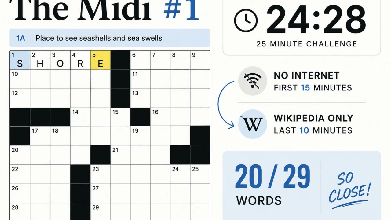 Crossword Challenge #001 | Midi | Can Wikipedia Save Me?