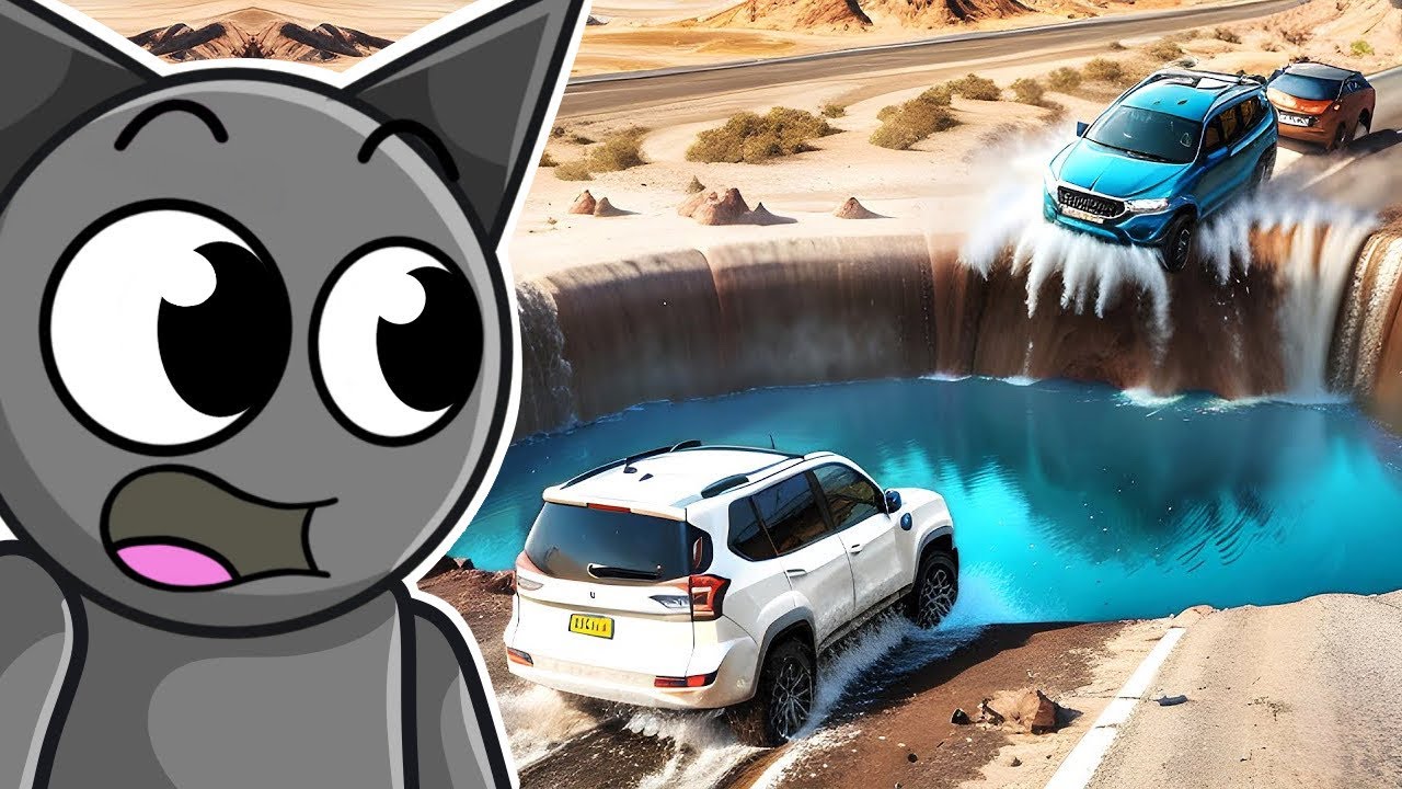 Cars vs Giant Crater! (BeamNG Drive)