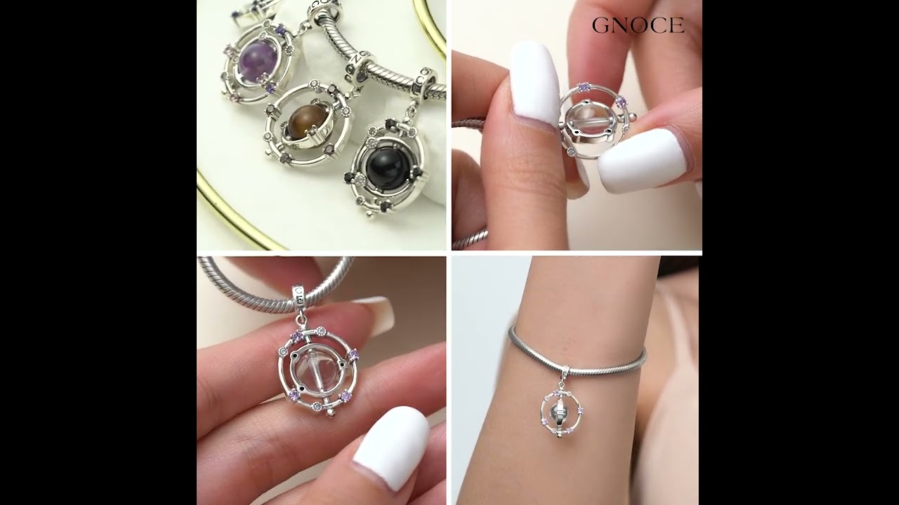Rotatable Natural Stone Galaxy Charm