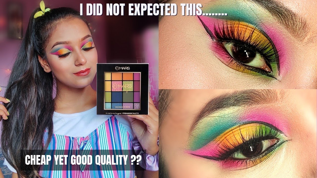 MARS Mesmereyes Eyeshadow Palette review | Try on + Colourful eyes makeup tutorial ♥️