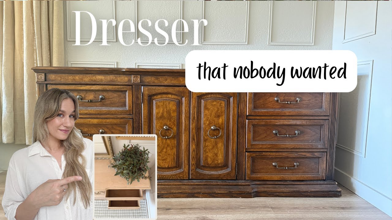 HUGE dresser completely refinished | Dark to light transformation