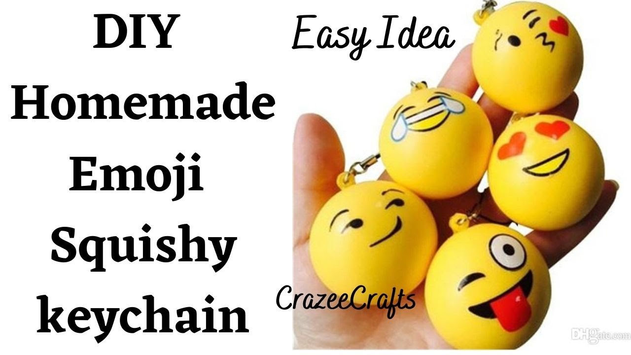 DIY Homemade Smiley Squishy Key Chain | Paper crafts | Easy Kids crafts | CrazeeCrafts