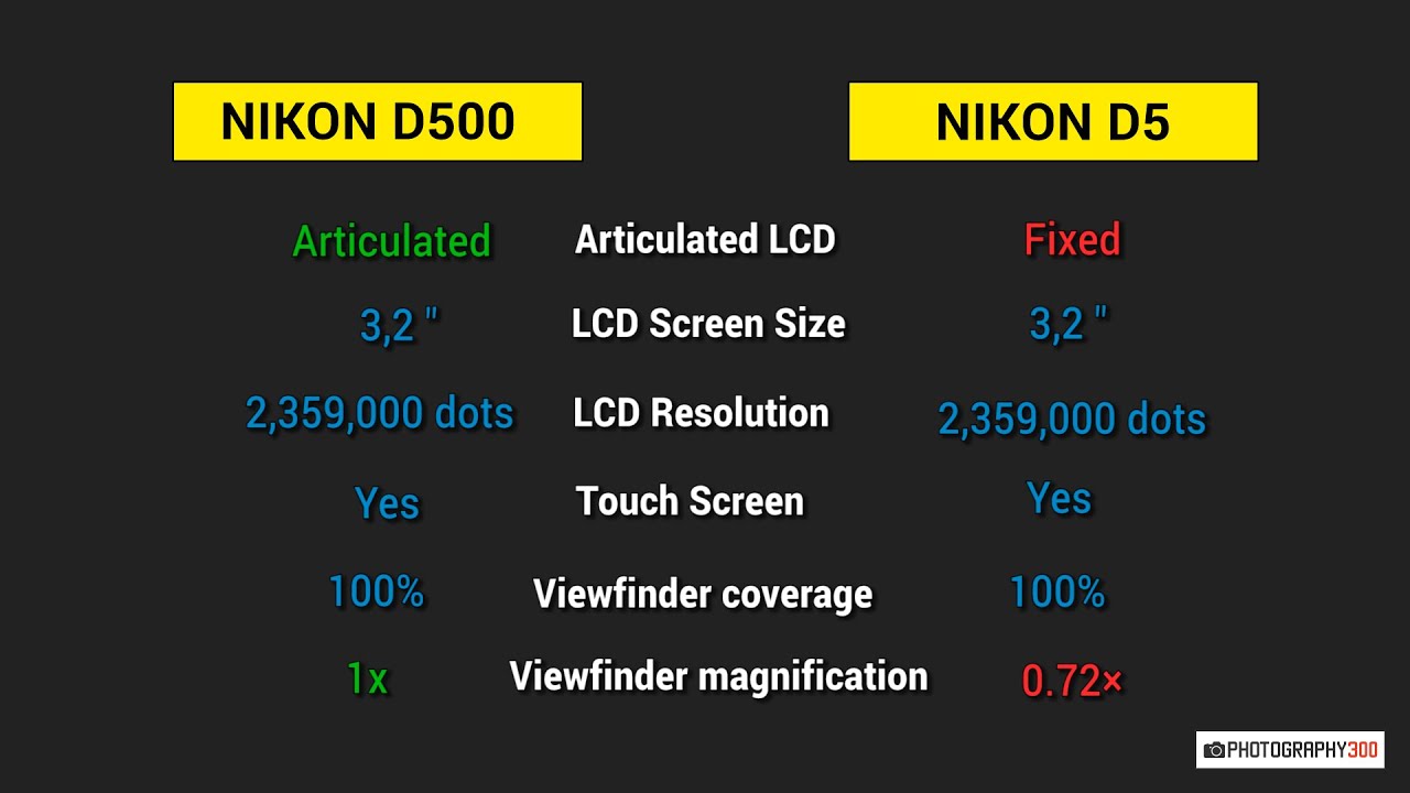 Nikon D500 VS Nikon D5 (Full Specs Compare)