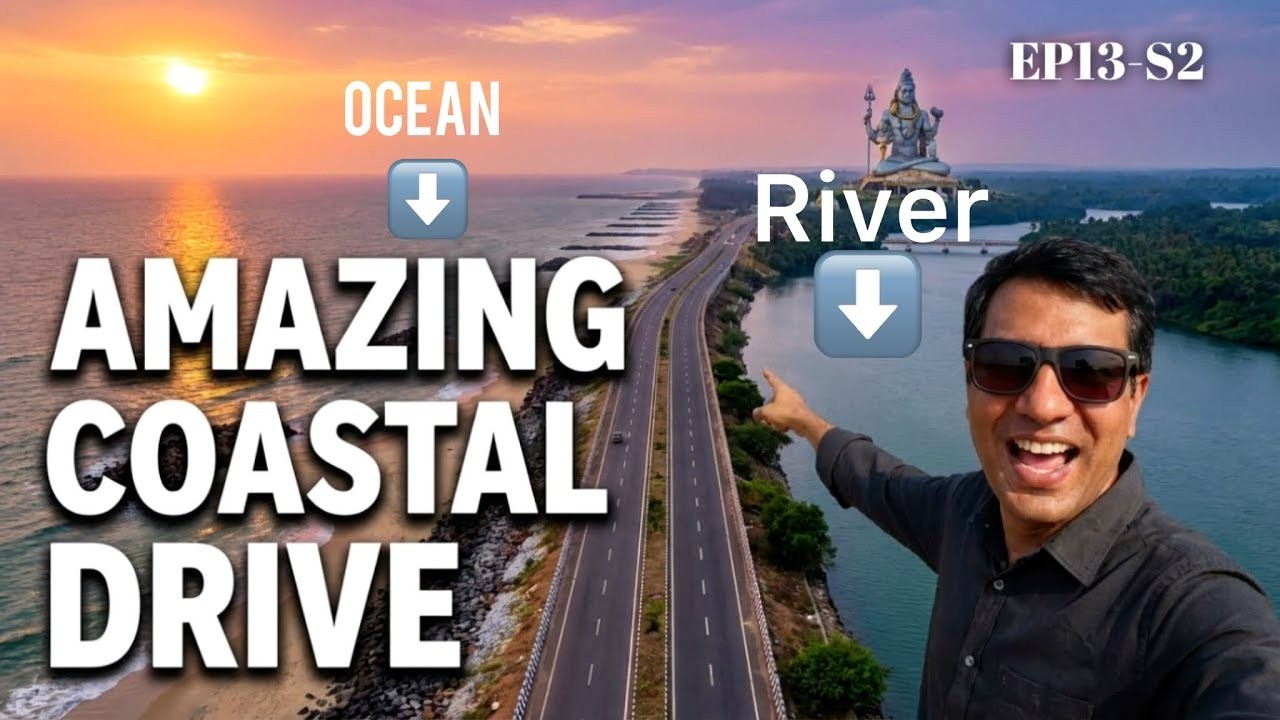 coastal road trip Maravanthe Beach Shri Murdeshwara Beach in Udupi Popular road trip