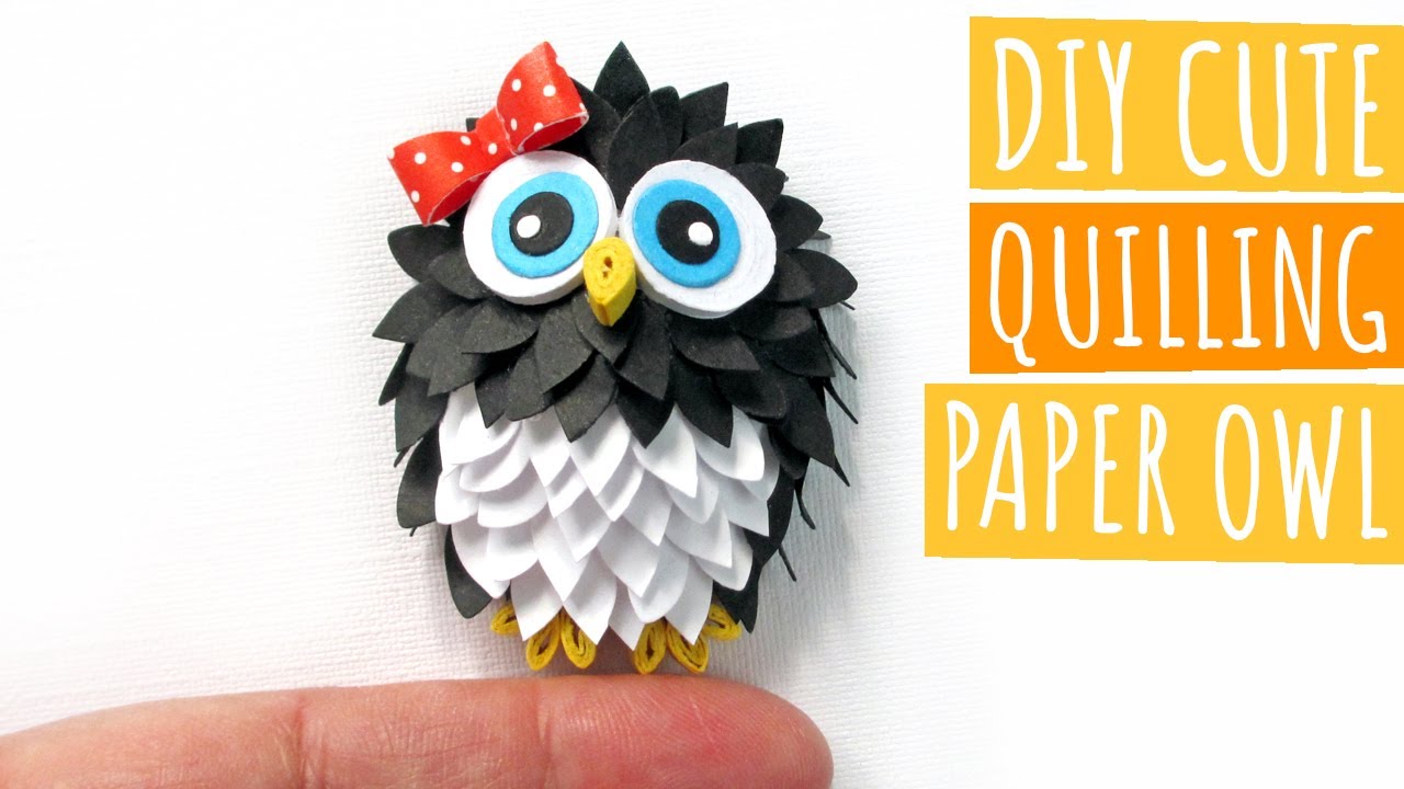 DIY Cute Quilling Paper Owl | Paper Crafts | Quilling Paper Owl with Ribbon