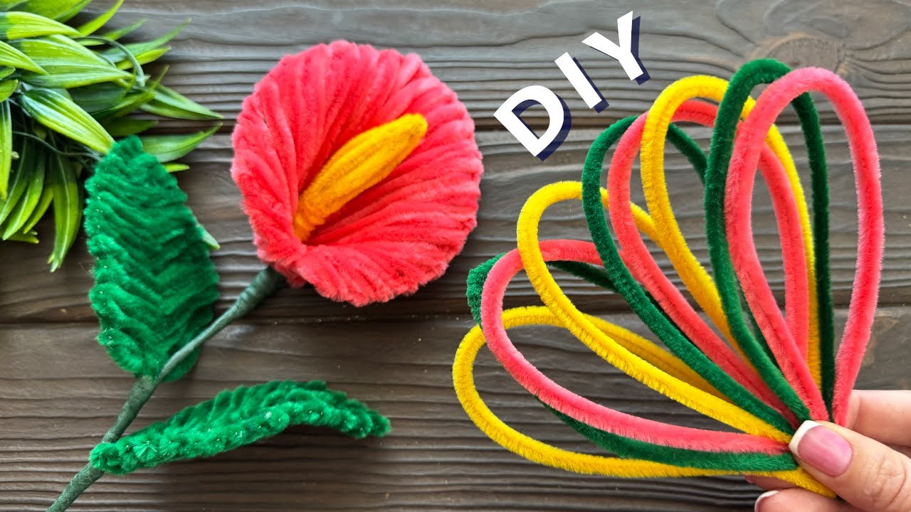 How to Make Easy Calla Lilies Pipe Cleaner Flowers Making Tutorial Chenille Wire