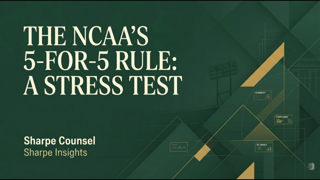 The NCAA s 5 for 5 Rule Stress Test