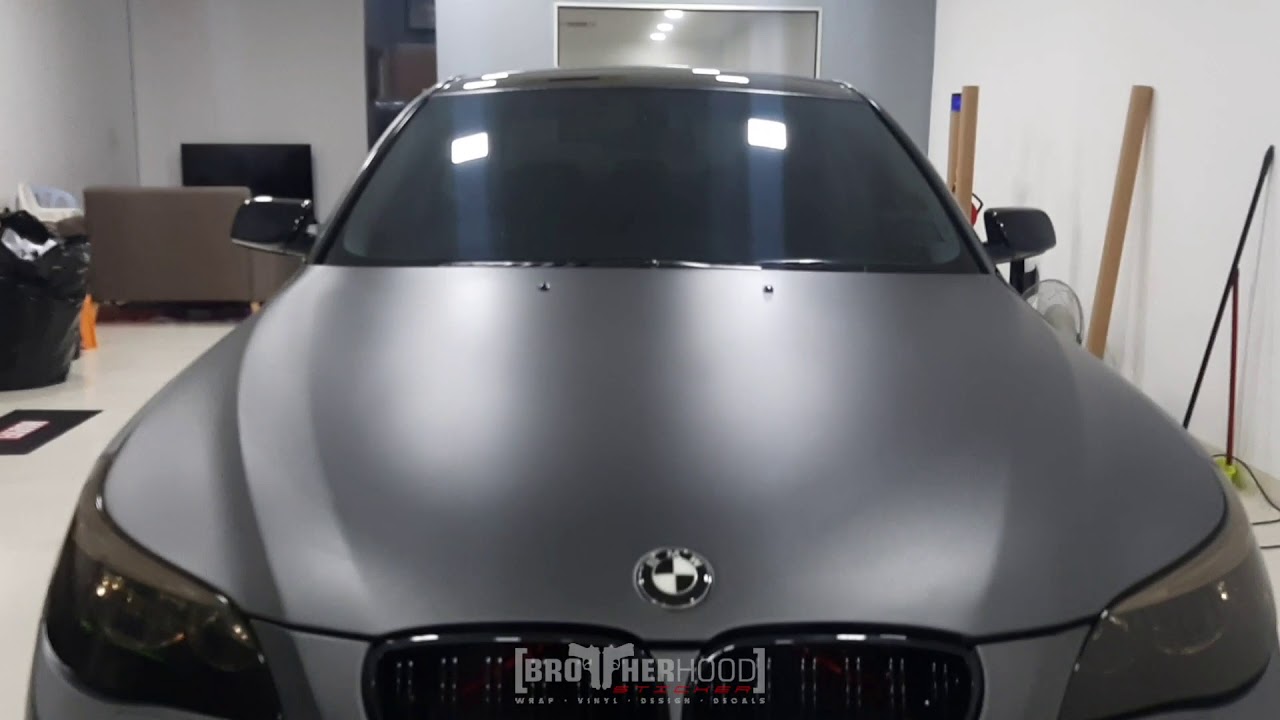 BMW E60 Full Wrap Matte Chrome Dark Grey