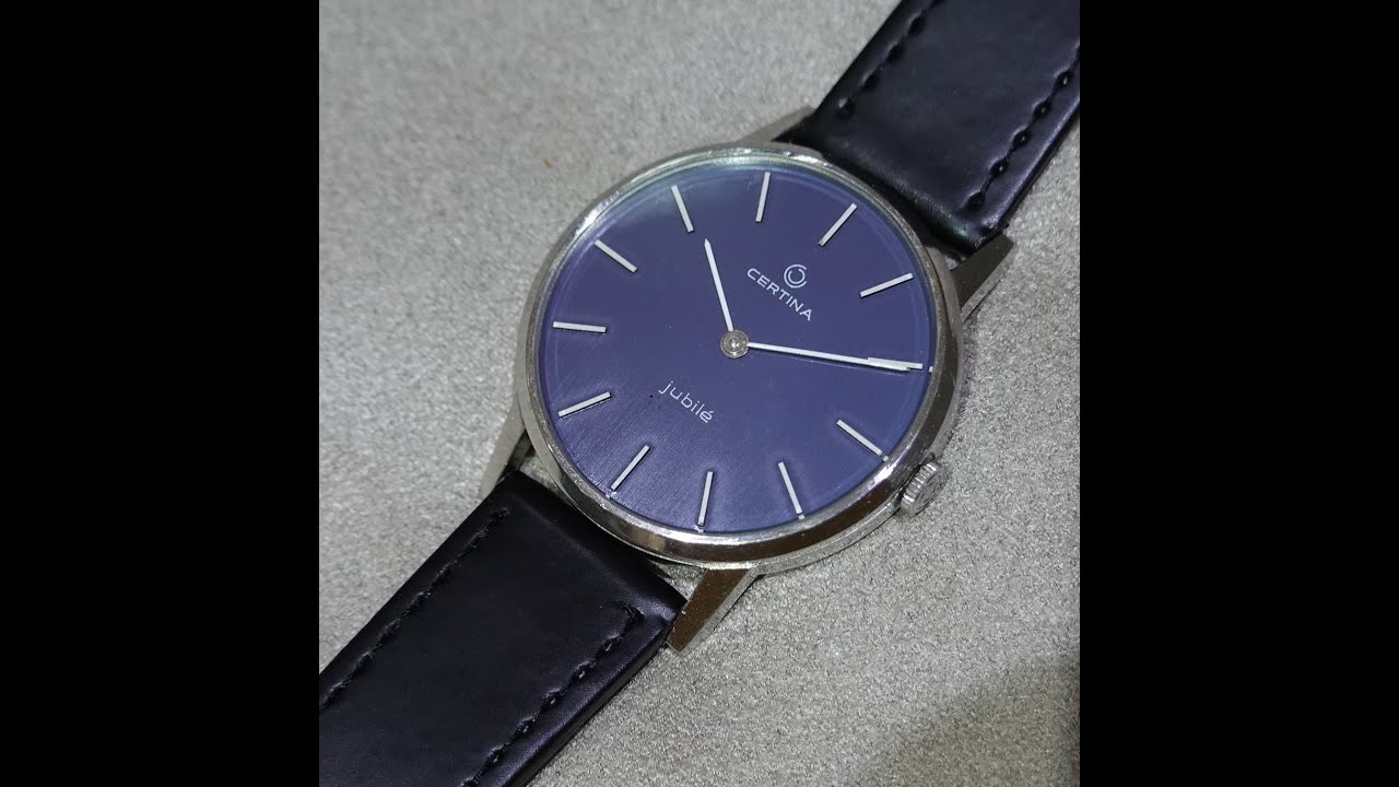 Мужские винтажные наручные часы Certina Jubile с ручным заводом, синий циферблат, примерно 1976 г...