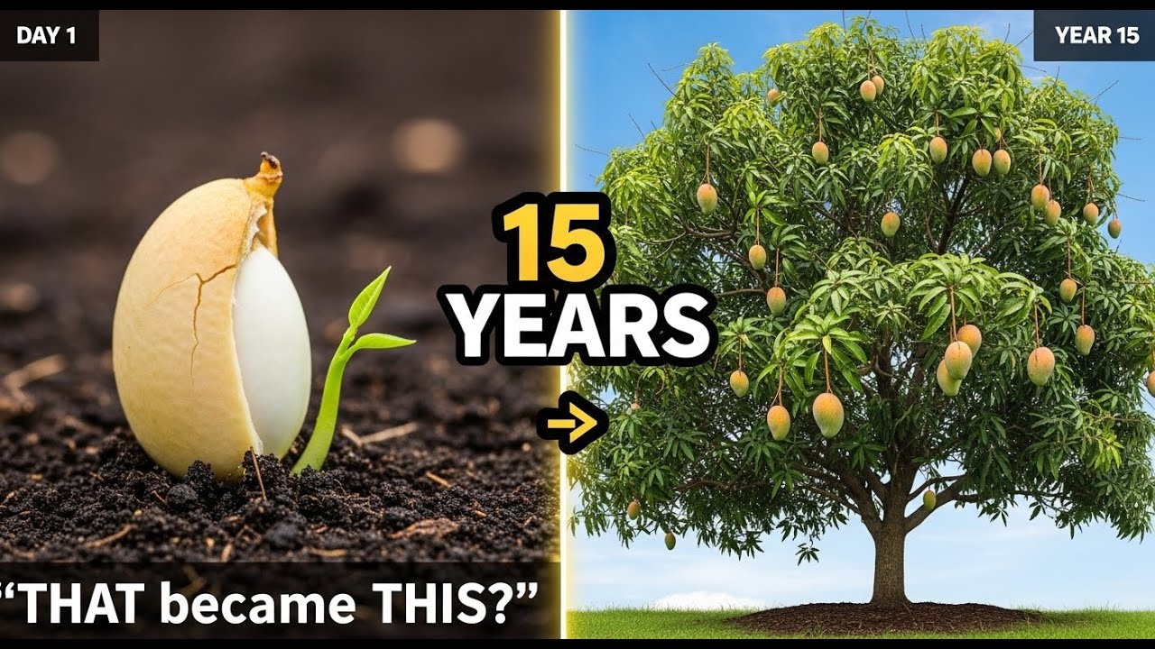 Mango Tree from Seed, 15 YEARS in 60 Seconds | Full Growth Timelapse