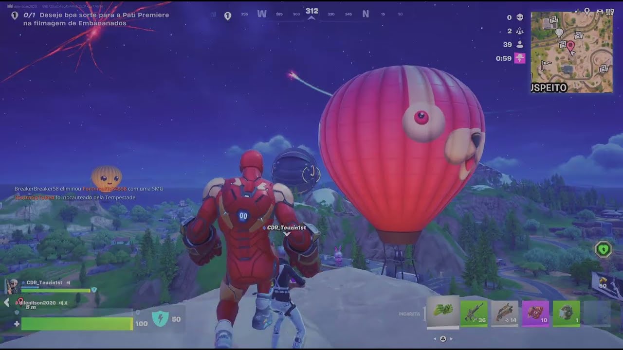 Fortnite_ Mini evento ao vivo a chegada do visitante(gameplay completa)