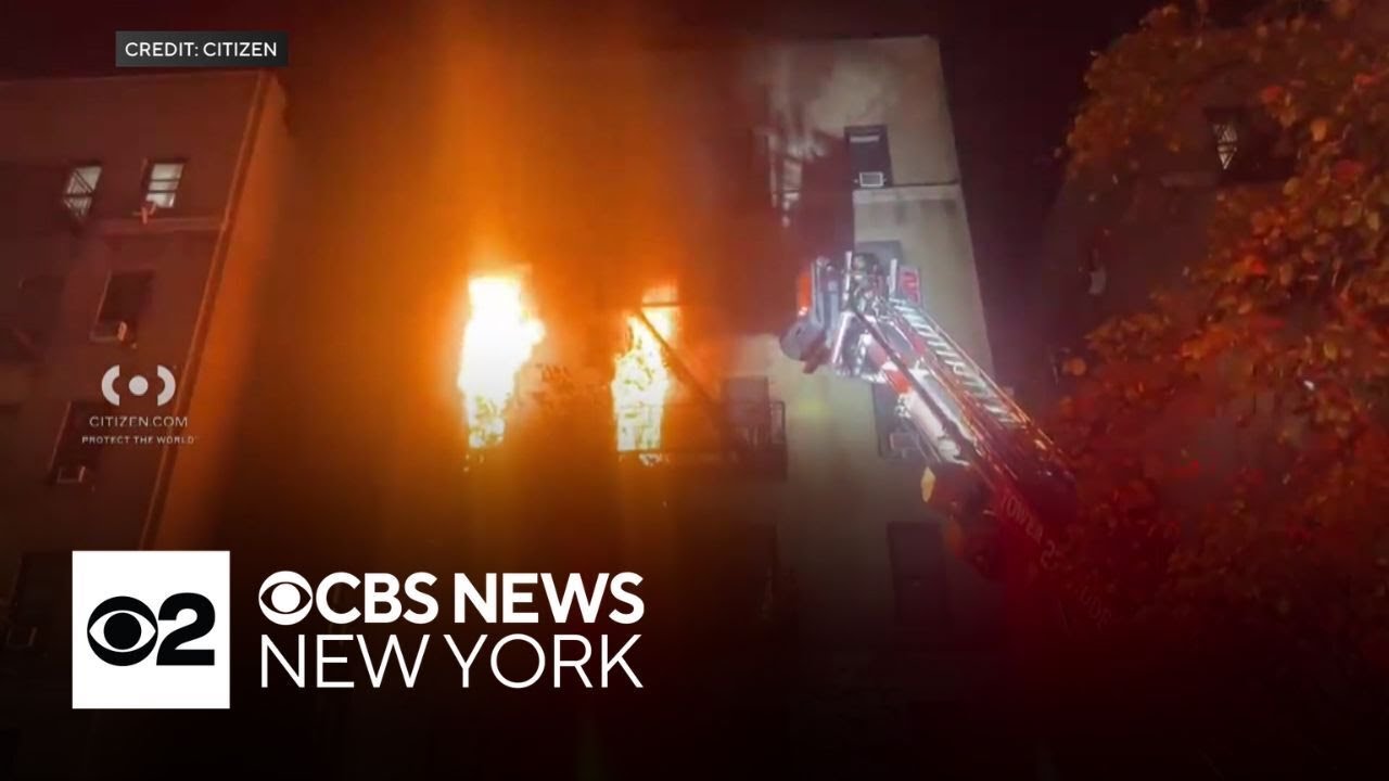 Crews battle 5-alarm fire at Washington Heights apartment building