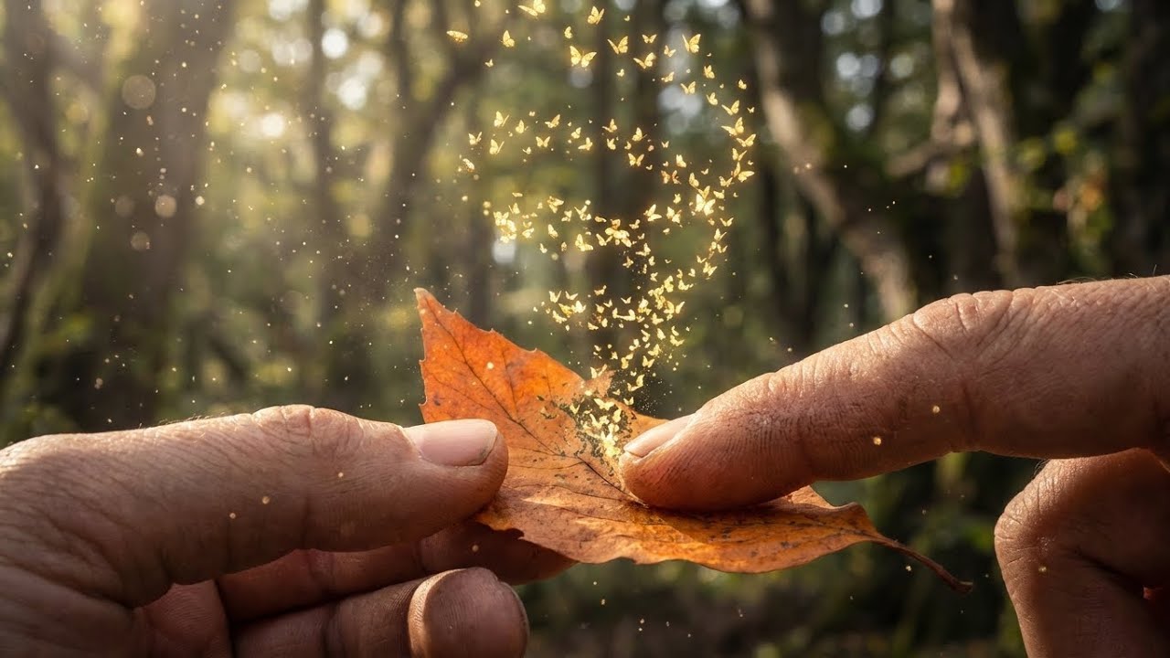 【ASMR】触れると蝶に変わる枯葉：秋の魔法と静かな羽ばたき (Dry Leaf to Butterflies)