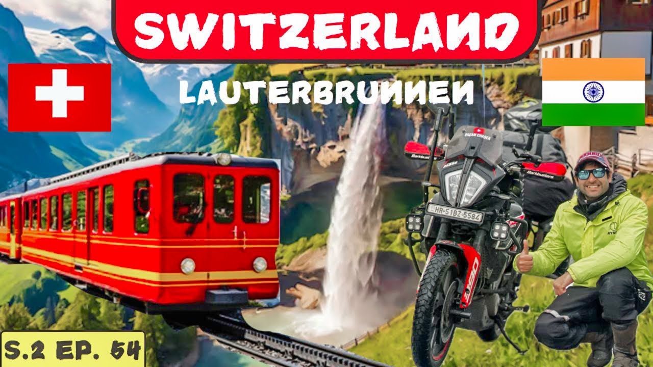 Indian Biker Exploring Lauterbrunnen, Switzerland 🇨🇭 | S.2 Ep. 54 India to Switzerland on motorcycle