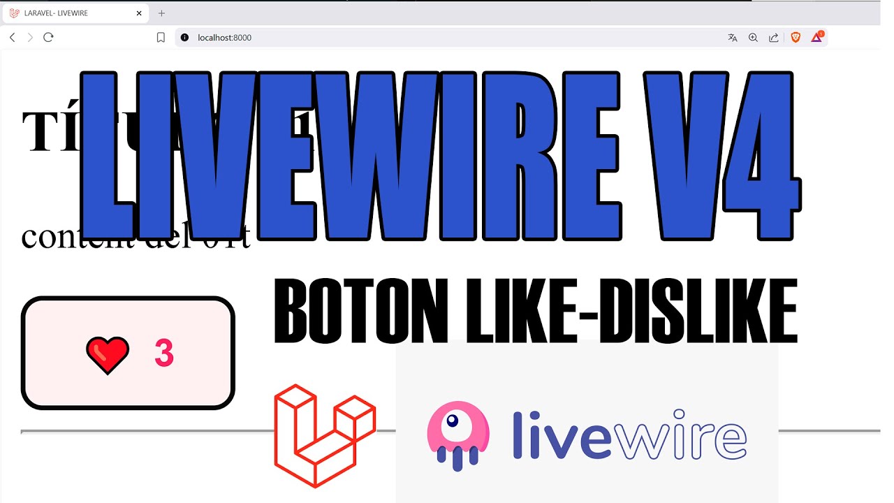 Crea un botón de Like en UN SOLO ARCHIVO (Sin Tailwind) Laravel 12 + Livewire v4