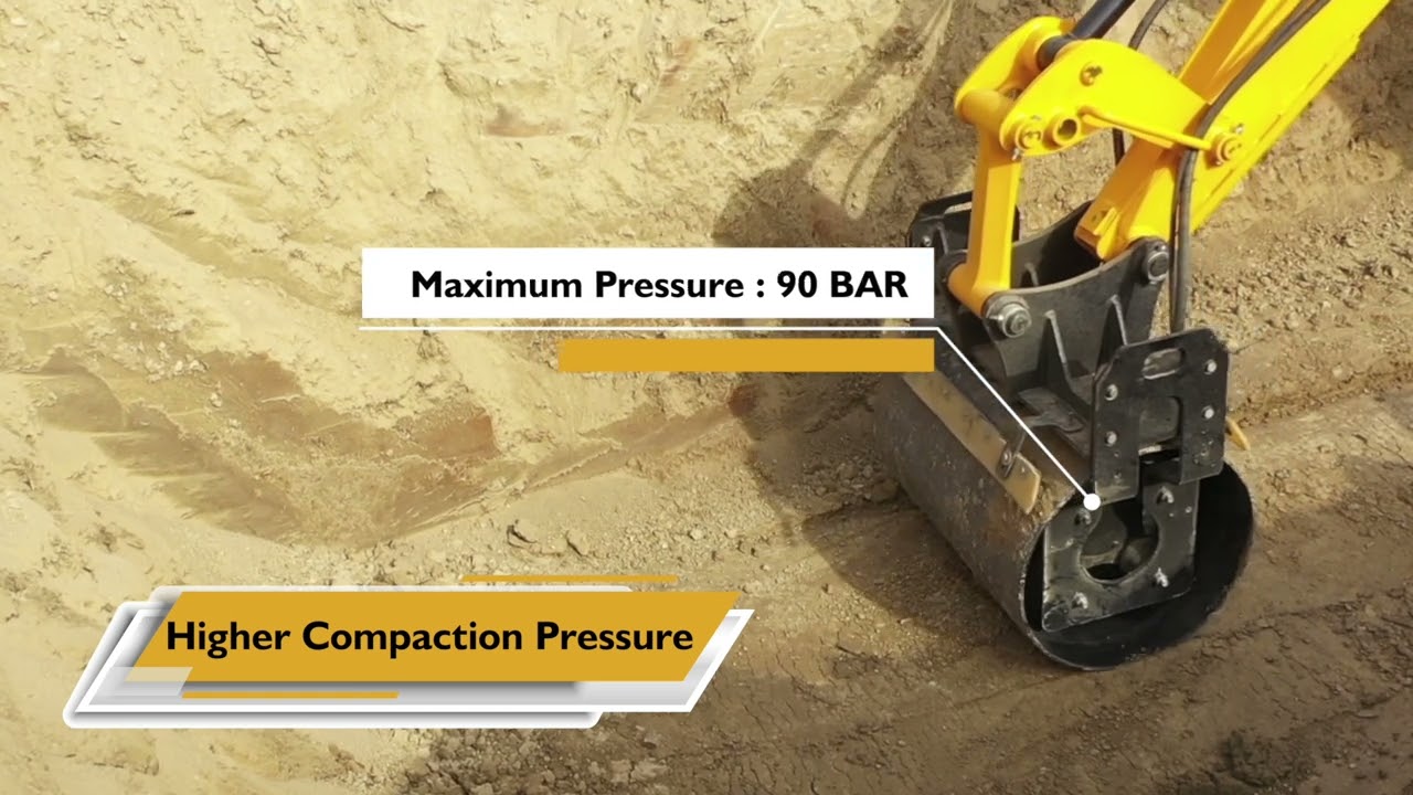 JCB Backhoe Loader with Vibratory Roller | Compacting application Attachment