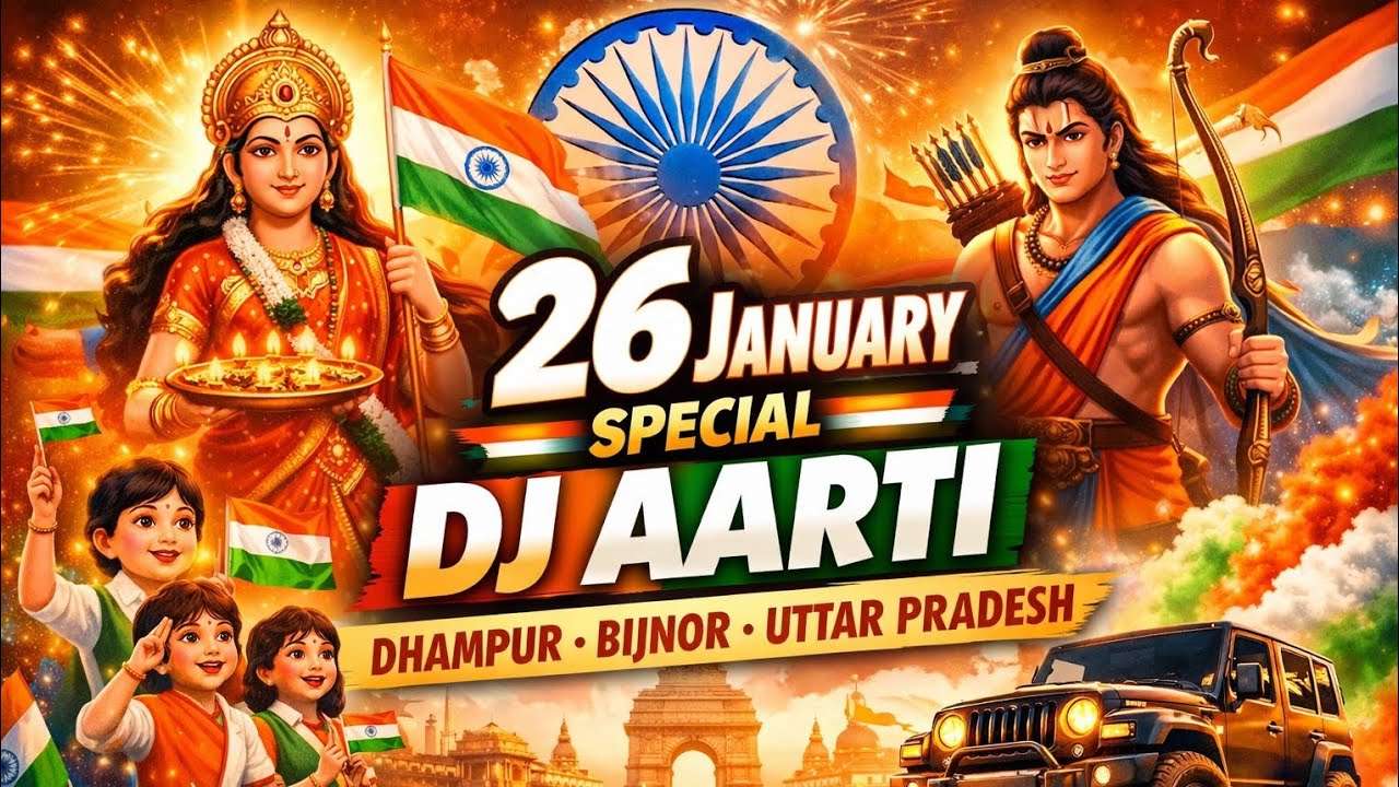 26 January Special DJ Aarti 🇮🇳 | Dhampur Bijnor UP | Republic Day Bhakti DJ