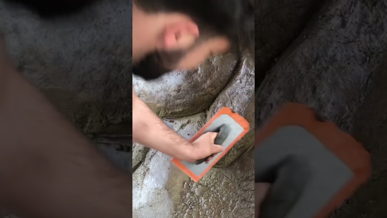 Rock facade | decorative concrete | reptile enclosure |pattern concrete | subscribe for full video