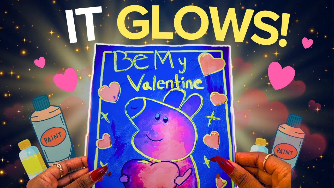 Painting 🎨 GIANT PEPPA PIG Valentine Card That Glows! ❤️