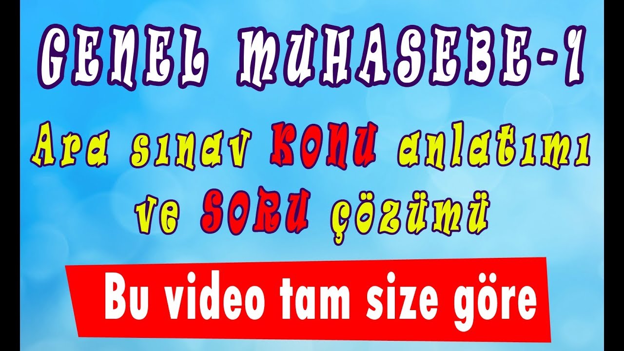 AÖF Genel MUHASEBE-1 hızlı konu anlatım videosu [Vize-1]  www.akademiaof.com