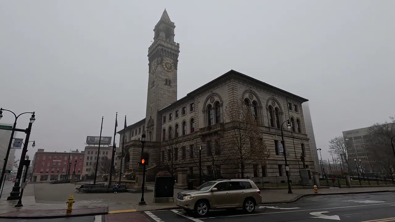 ⁴ᴷ⁶⁰ Walking tour of downtown Worcester, Massachusetts