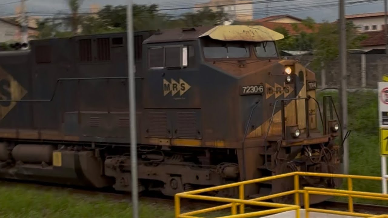 TREM DA MRS PASSANDO EM TAUBATÉ COM DUPLA DE AC44i 7230-6 e 7387-6! COM MAQUINISTA PARCEIRO!